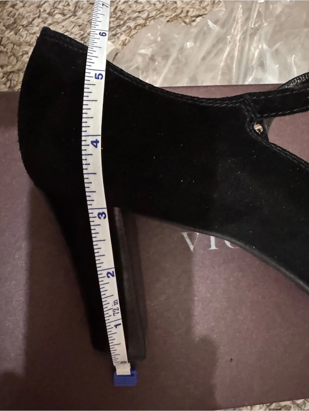 Vigotti Black Suede Mary Jane Heel